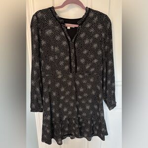 LOFT Women's Dress Size 8P Black
Ruffle Tasseled Crochet Lined Long Sleeve